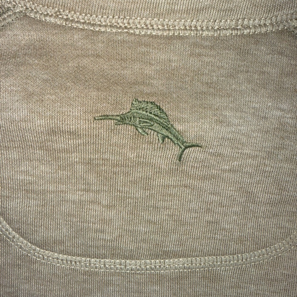 Tommy Bahama Mens 2XLB New Flip Coast Reversible Half-Zip Pullover Sisal Heather - Picture 6 of 12